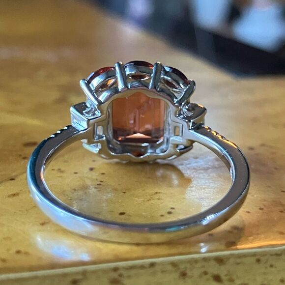 Red Labradorite Vermelho Red Garnet Sterling Silver Ring Size 9.75 - Picture 5 of 9